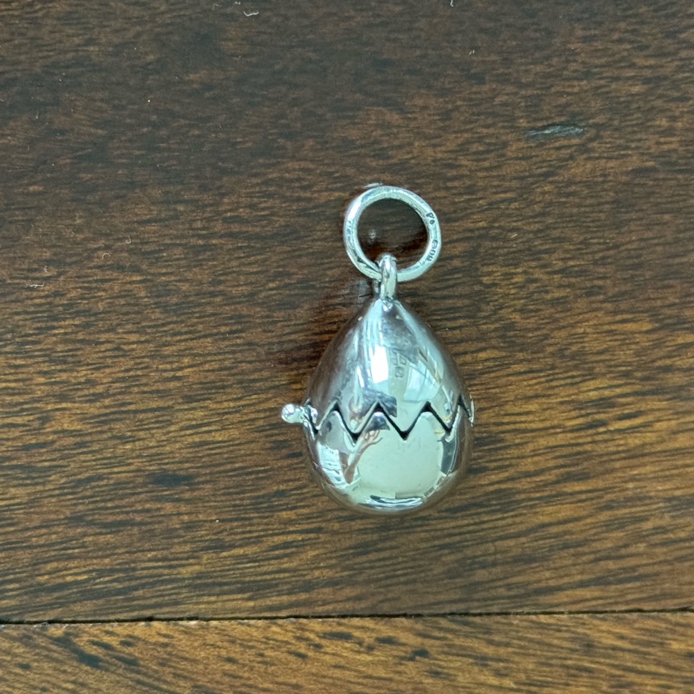 .925 Silver Baby Tooth Keeper in the Shape of an Egg